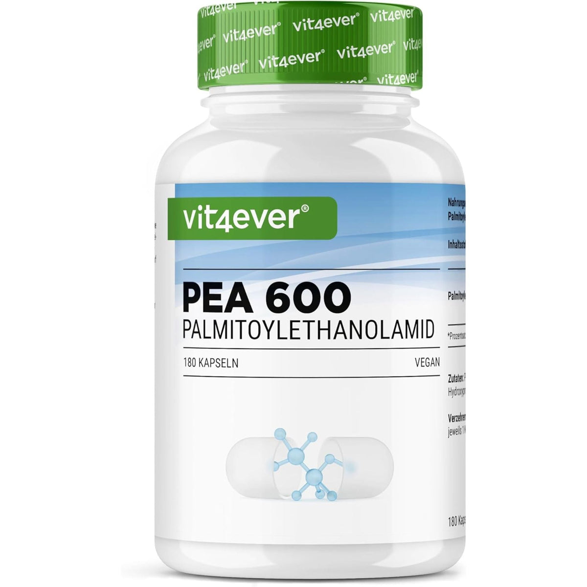 PEA 600 Palmitoyléthanolamide | 180 Gélules | Vit4ever