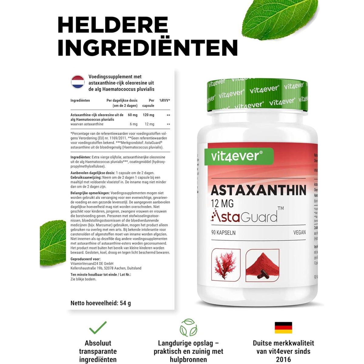 Astaxanthine 12mg AstaGuard® | 90 Gélules | Vit4ever