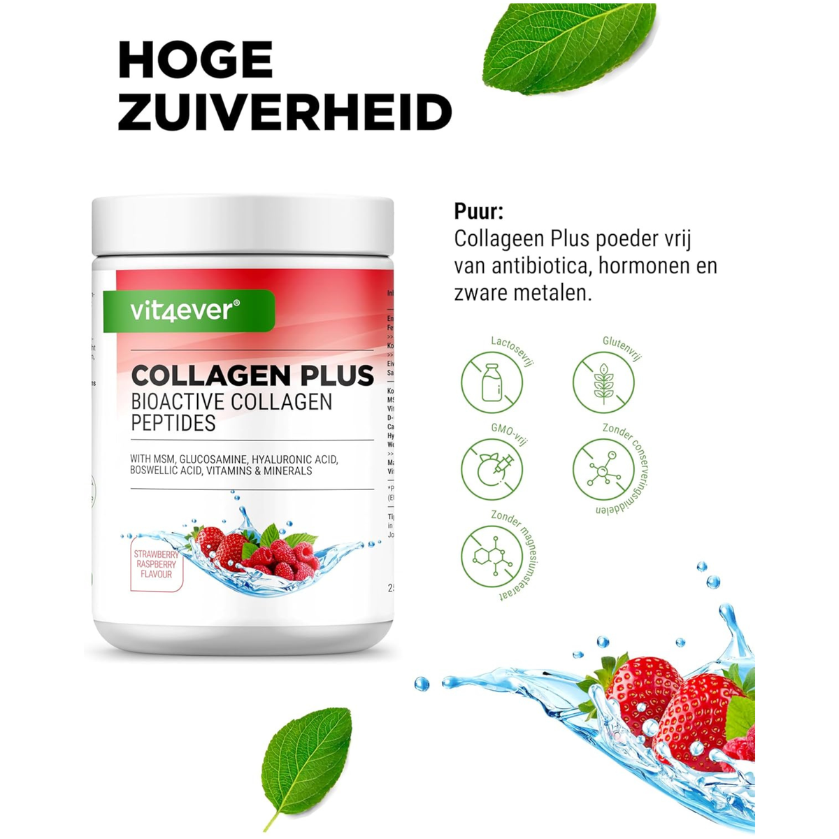 Collagène Plus Fraise-Framboise | 500g | Vit4ever