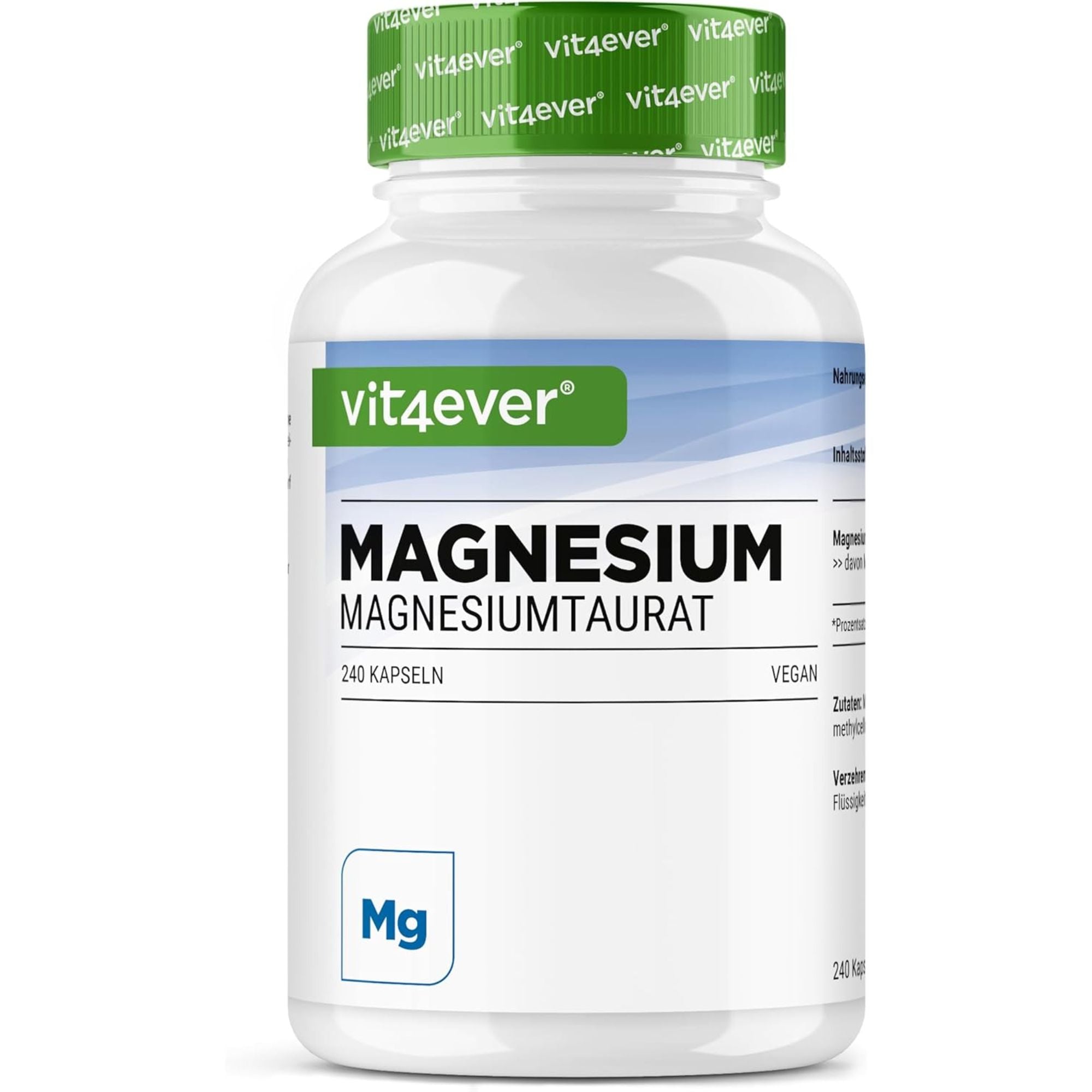 Taurate de Magnésium 200mg | 240 Gélules | Vit4ever