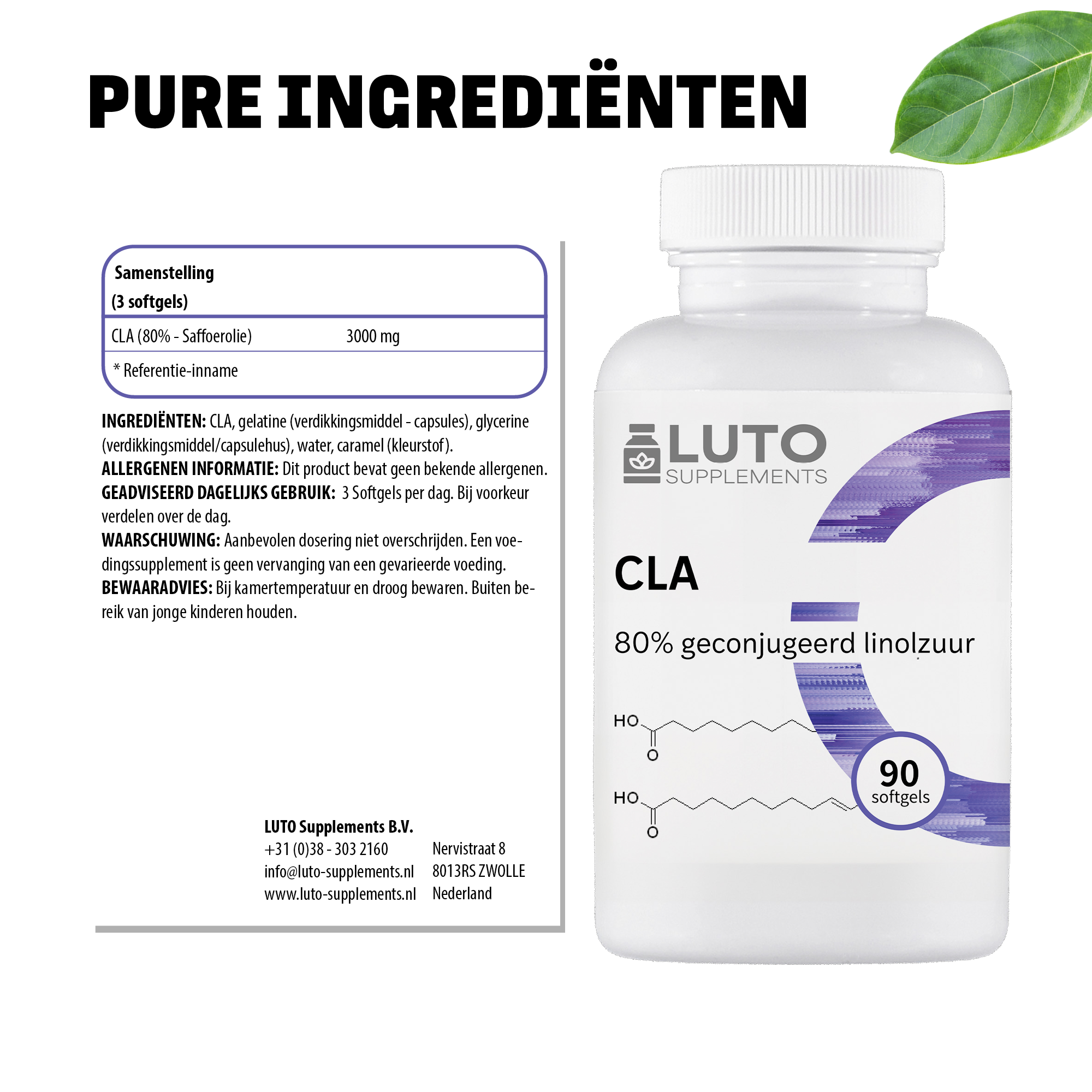 CLA acide linoléique conjugué ingrédients Luto Supplements