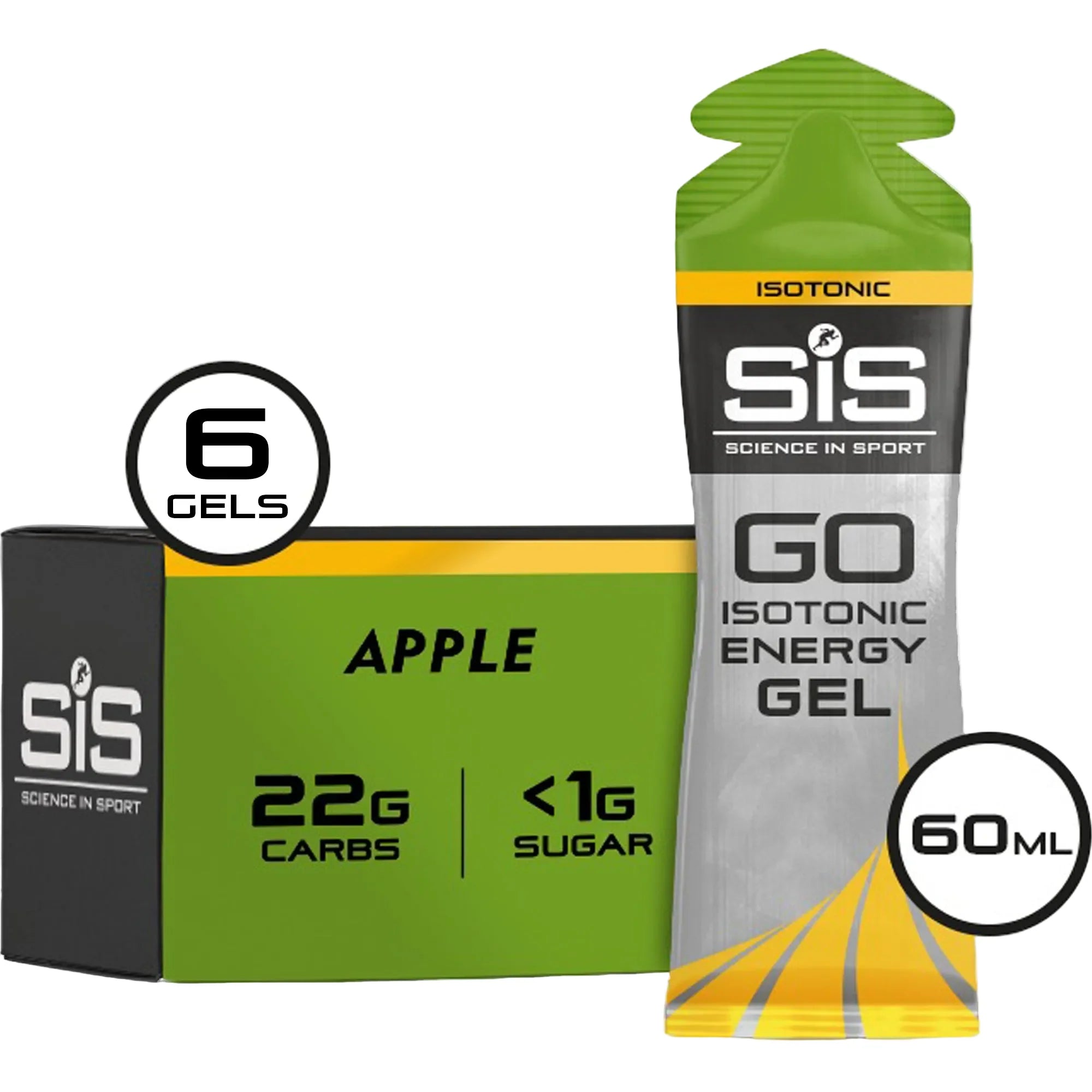 SiS GO Isotonic Energy Gel Apple emballage 6 pièces