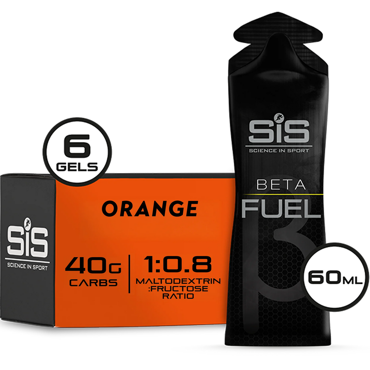 SiS Beta Fuel Gel Orange emballage 6 pièces