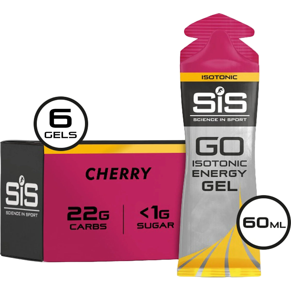 SiS GO Isotonic Energy Gel Cherry emballage 6 pièces