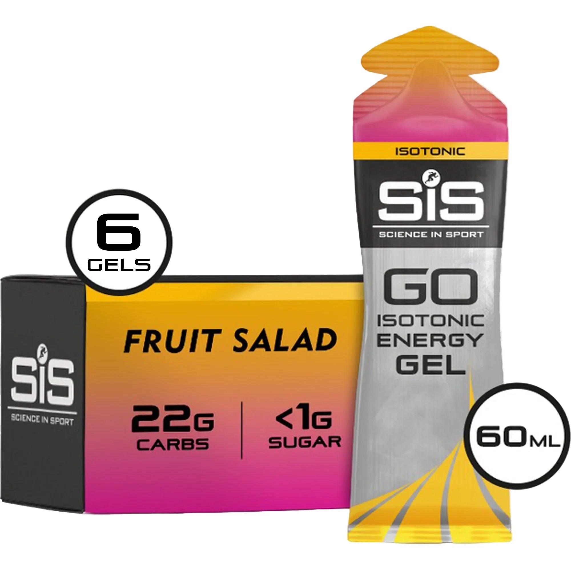 SiS GO Isotonic Energy Gel Fruit Salad emballage 6 pièces