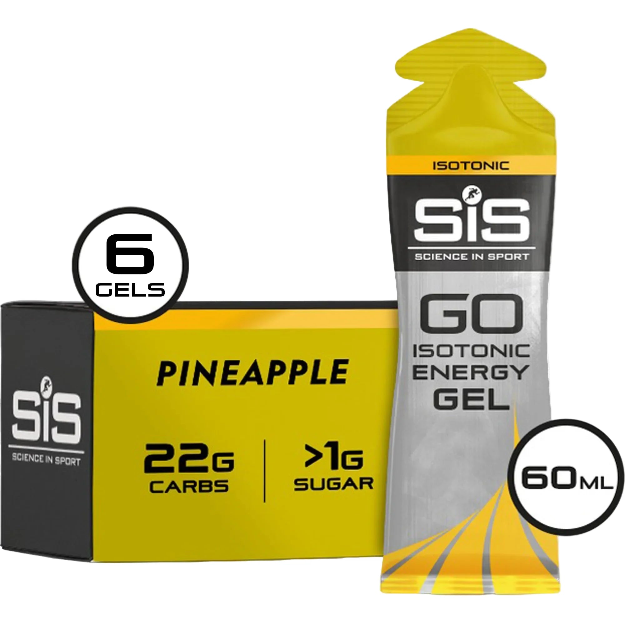 SiS GO Isotonic Energy Gel Pineapple emballage 6 pièces
