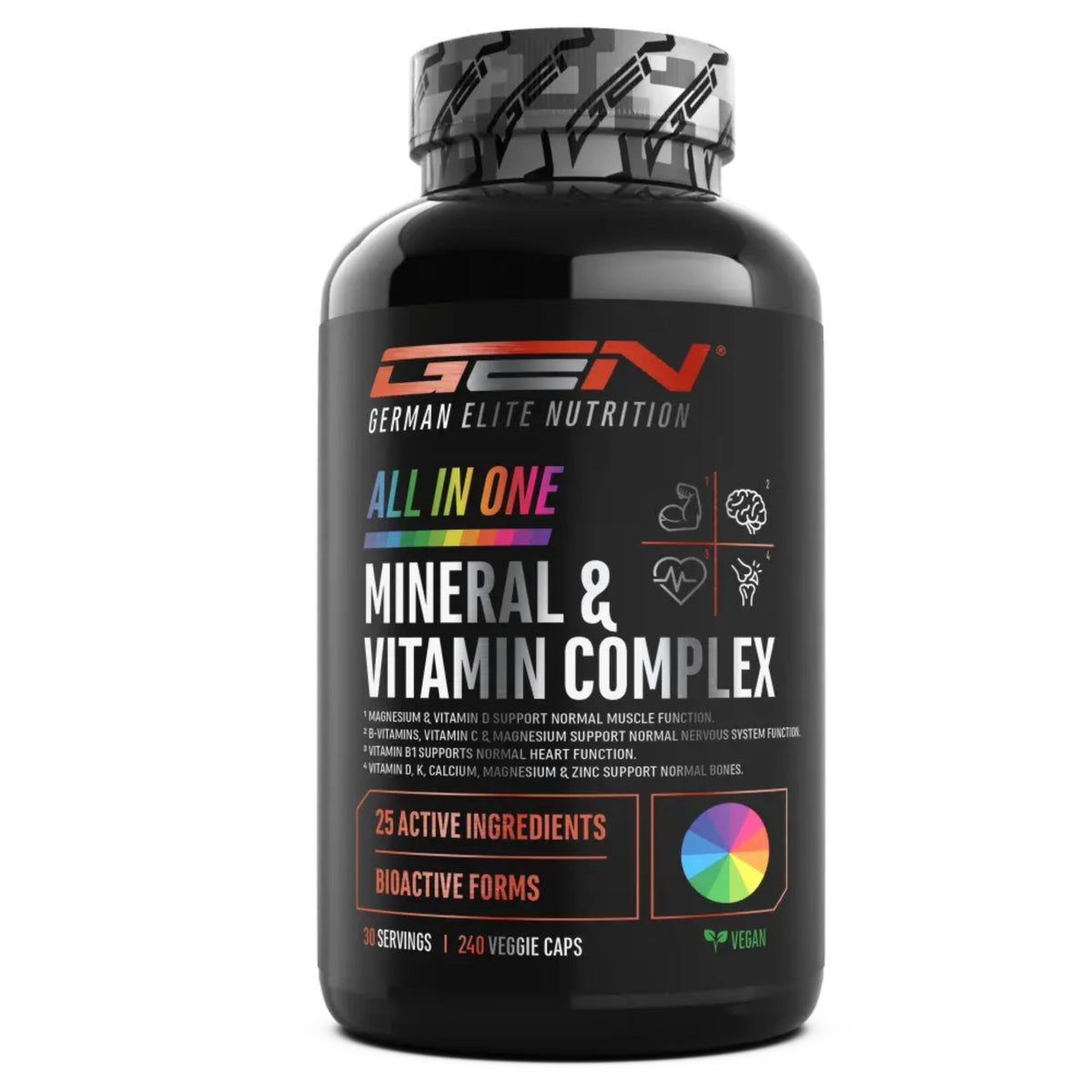Complexe Minéraux & Vitamines Tout-en-Un | 240 gélules | German Elite Nutrition