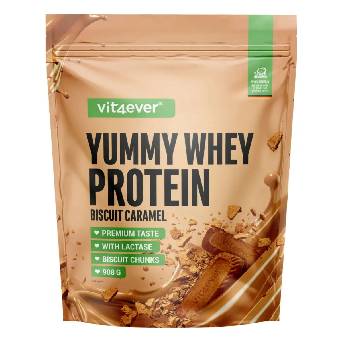 Vit4ever Yummy Whey Protein Biscuit Caramel shake protéiné 908 grammes