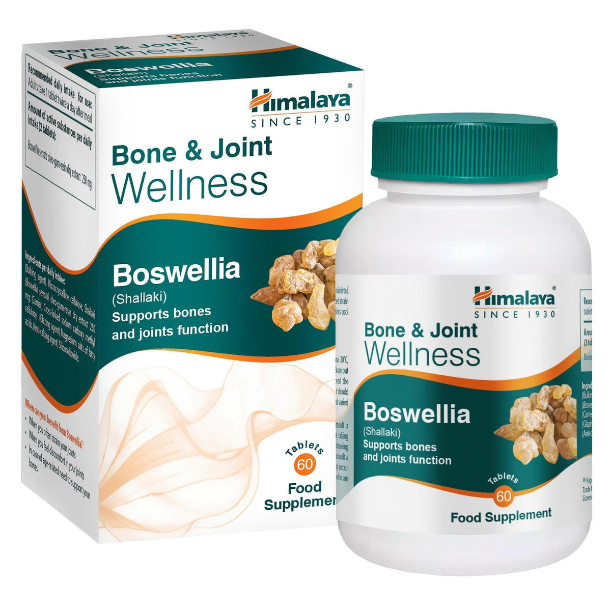 Himalaya Boswellia Shallaki Os & Articulations 60 comprimés - complément à base de plantes végane pour le confort articulaire | acheter en France et Belgique