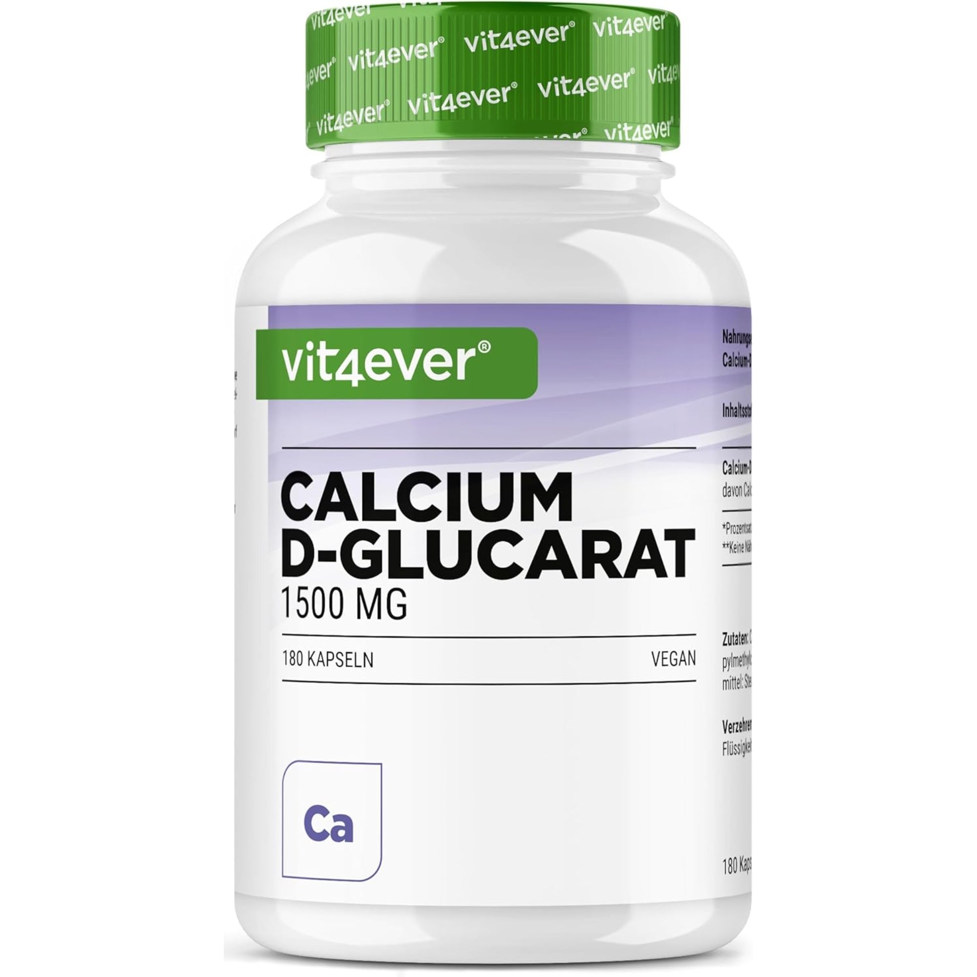 Calcium D-Glucarate 1500mg | 180 Gélules | Vit4ever