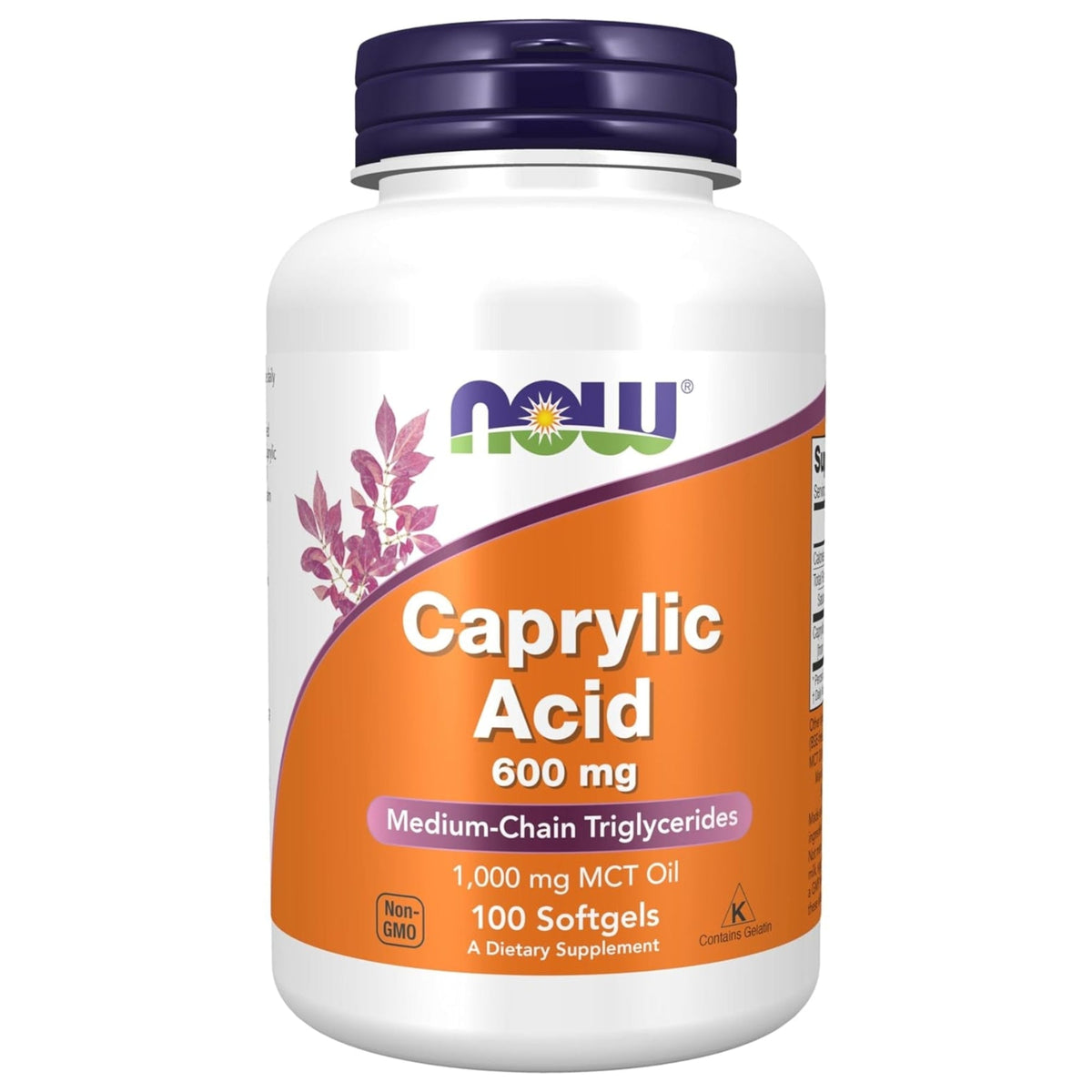 Caprylic Acid 600 mg | 100 capsules molles | NOW Foods