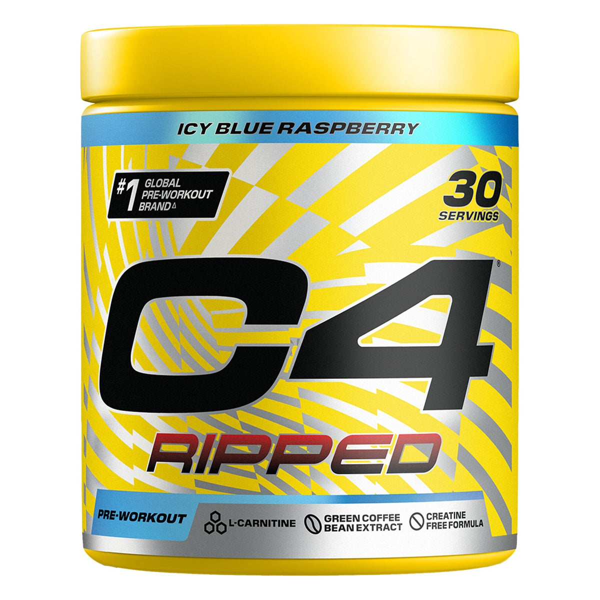 C4 Ripped Pre-Workout Icy Blue Raspberry - 189 grammes - Cellucor