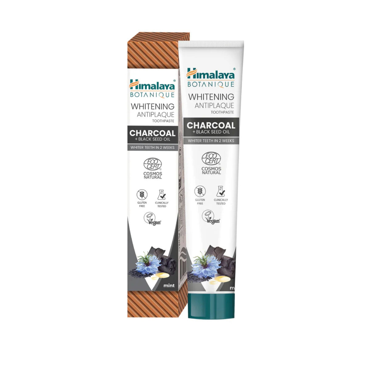 Himalaya Botanique Whitening Antiplaque Charbon & Huile de Nigelle 75 ml - dentifrice ayurvédique végane sans fluor