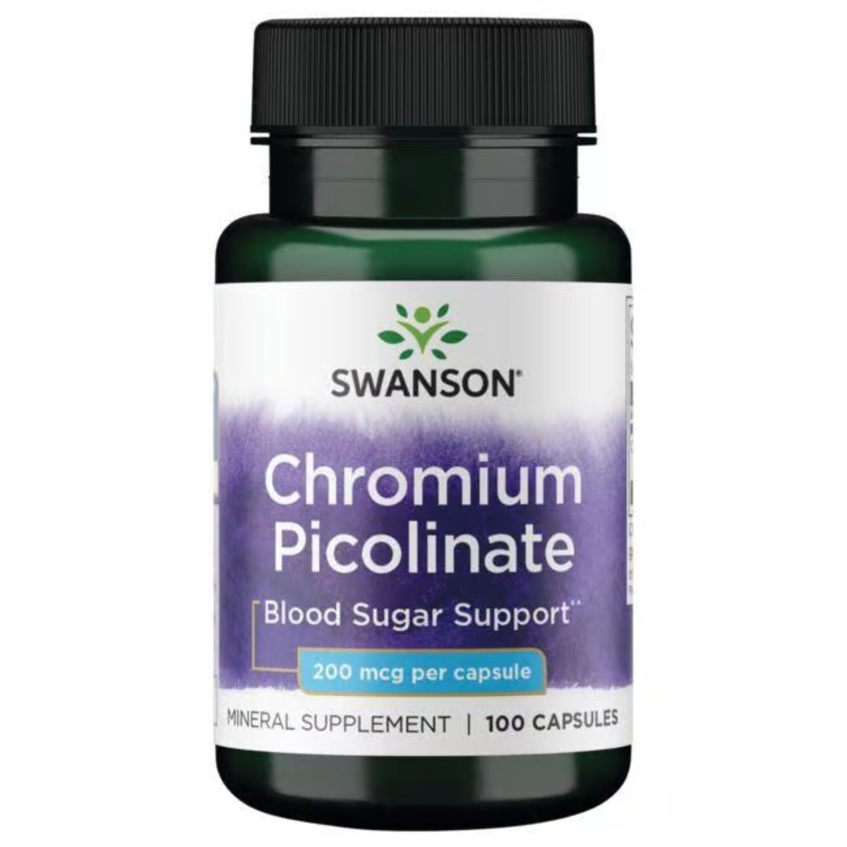 Swanson Picolinate de chrome 200 mcg 100 gélules - complément alimentaire