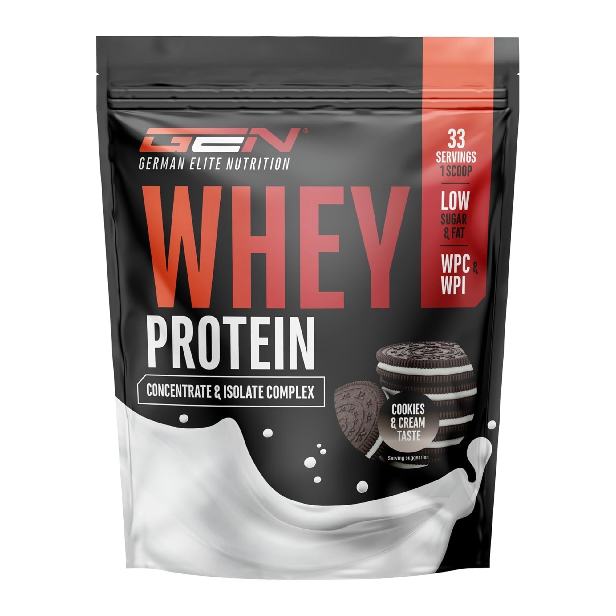 Whey Protein Complex de German Elite Nutrition, saveur cookies & cream