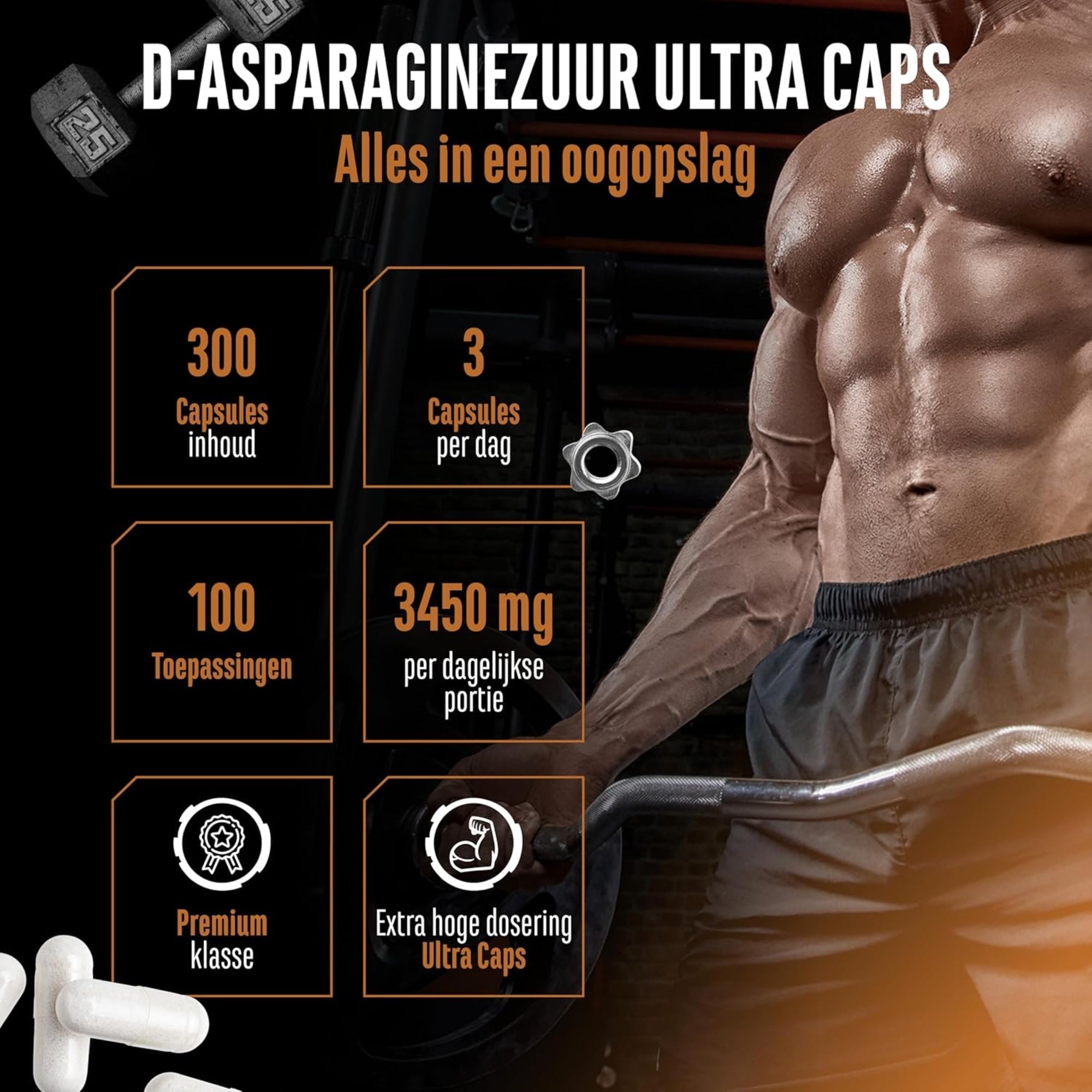 Acide D-aspartique | 300 gélules | German Elite Nutrition