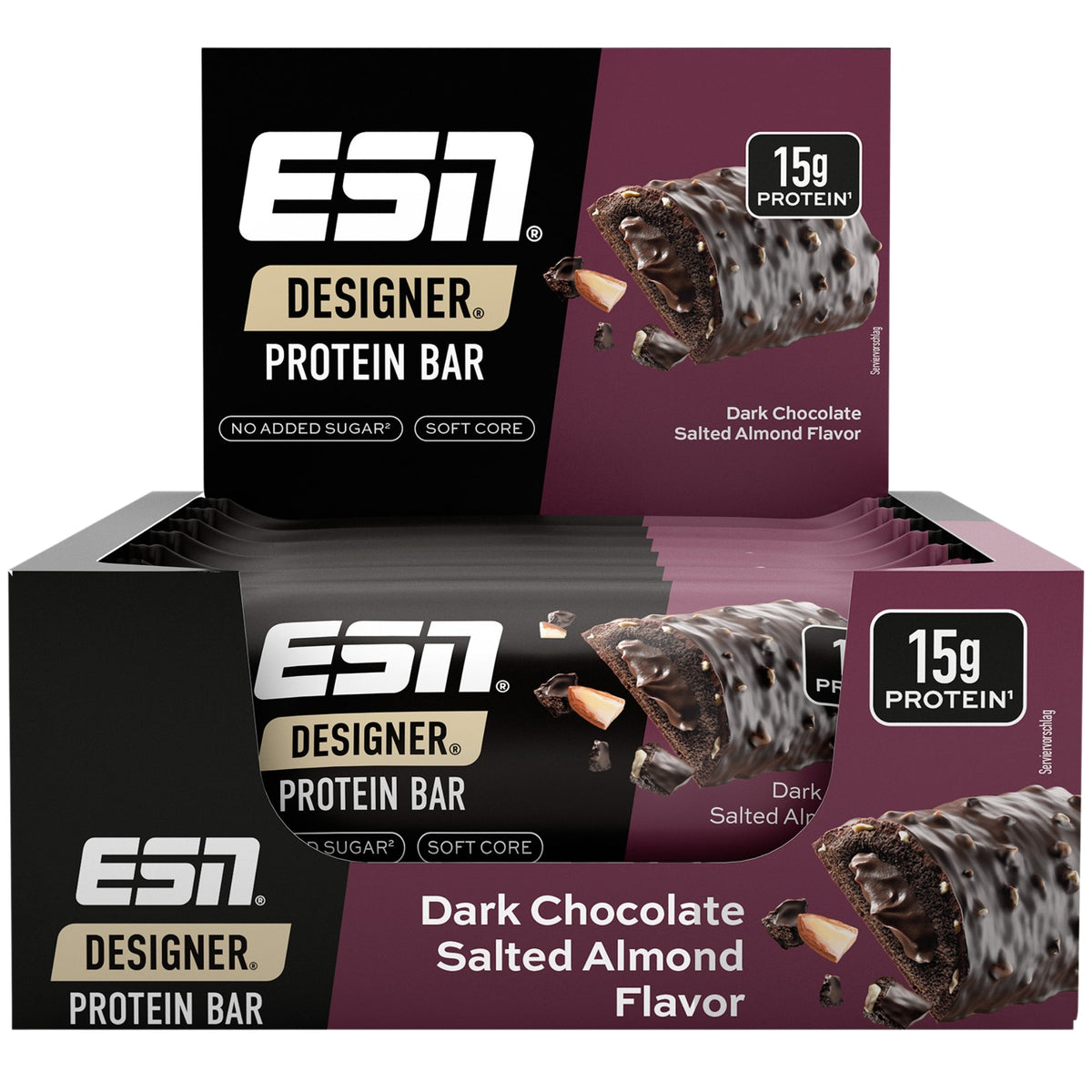Designer Protéine Bar Dark Chocolate Salted Almond | 12 x 45 g | ESN