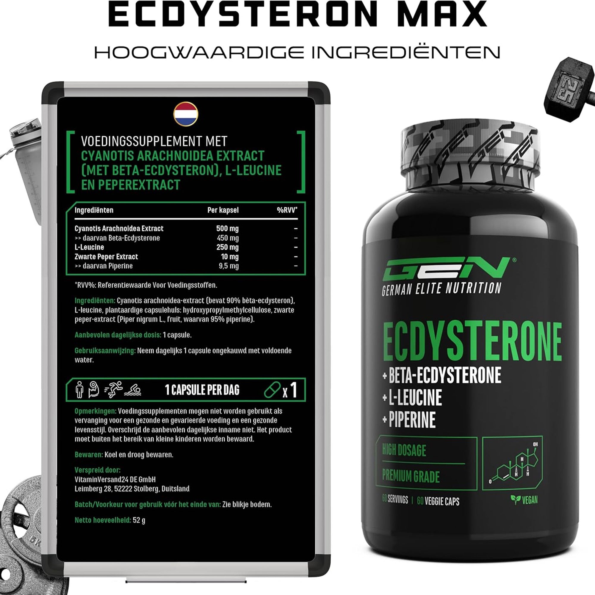 Valeurs nutritionnelles et dosage d'Ecdysterone Max.