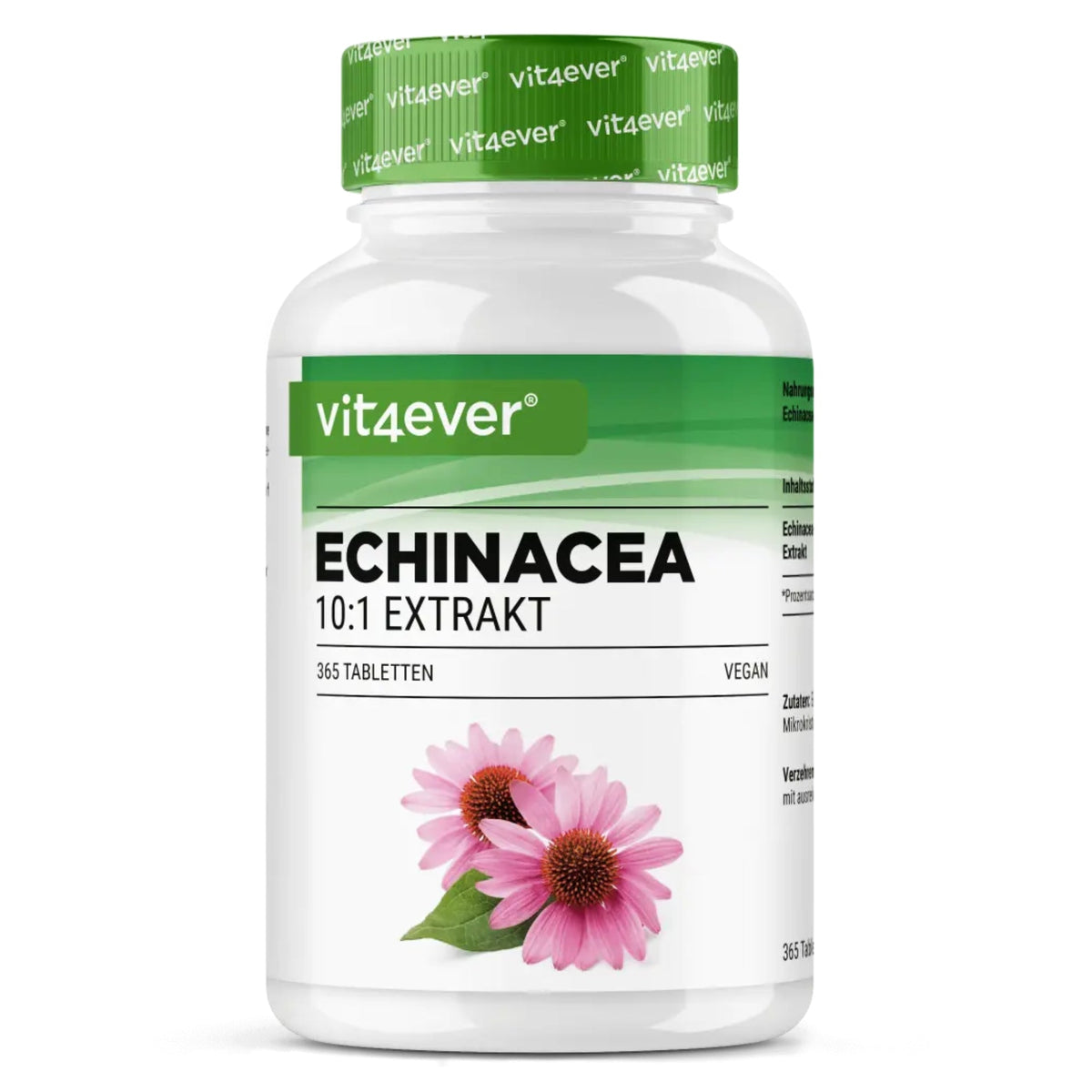Vit4ever Echinacea Purpurea 500mg 365 comprimés - complément à base de plantes | acheter en France
