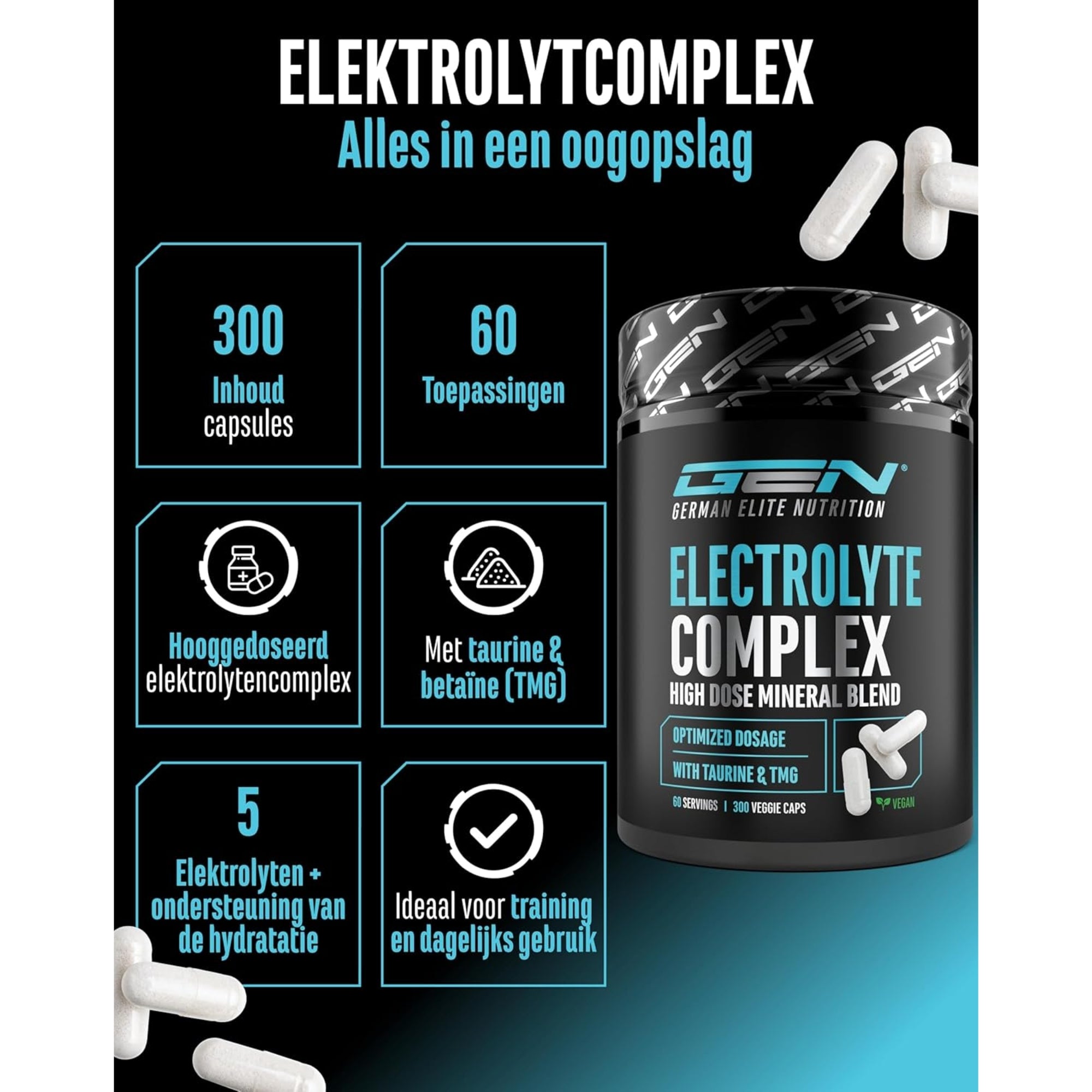 Complexe Électrolytes Plus | 300 Gélules | German Elite Nutrition