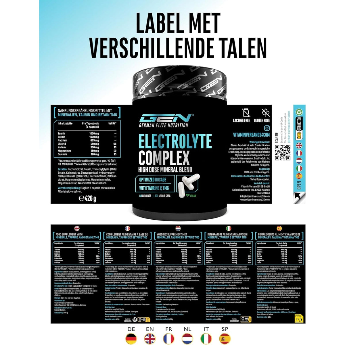 Complexe Électrolytes Plus | 300 Gélules | German Elite Nutrition