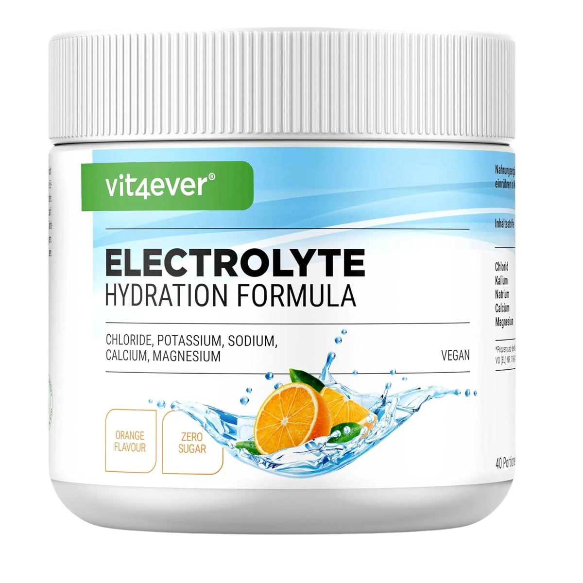 Poudre d'hydratation aux électrolytes goût orange vit4ever