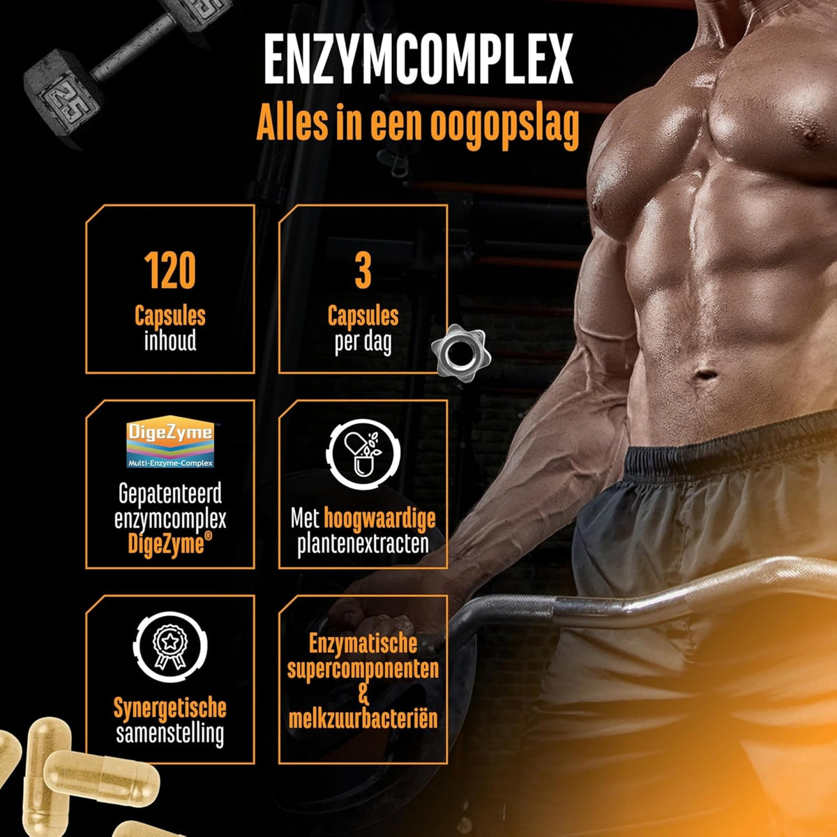 Complexe Enzymatique (DigeZyme®, probiotiques & extraits de plantes) | 120 gélules | German Elite Nutrition