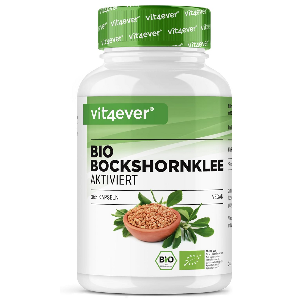Vit4ever Fenugrec Bio 2600 mg 365 gélules - complément à base de plantes | acheter en France