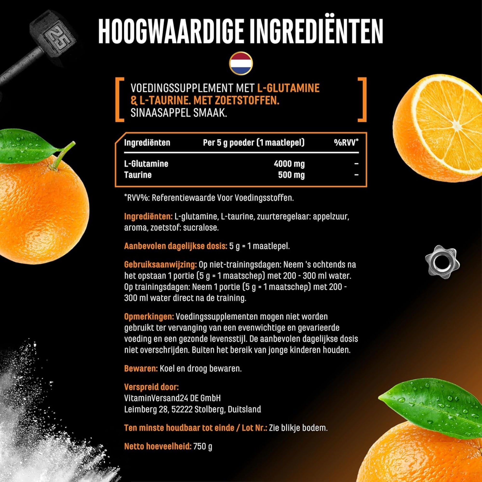 L-Glutamine en Poudre | 750 g | German Elite Nutrition