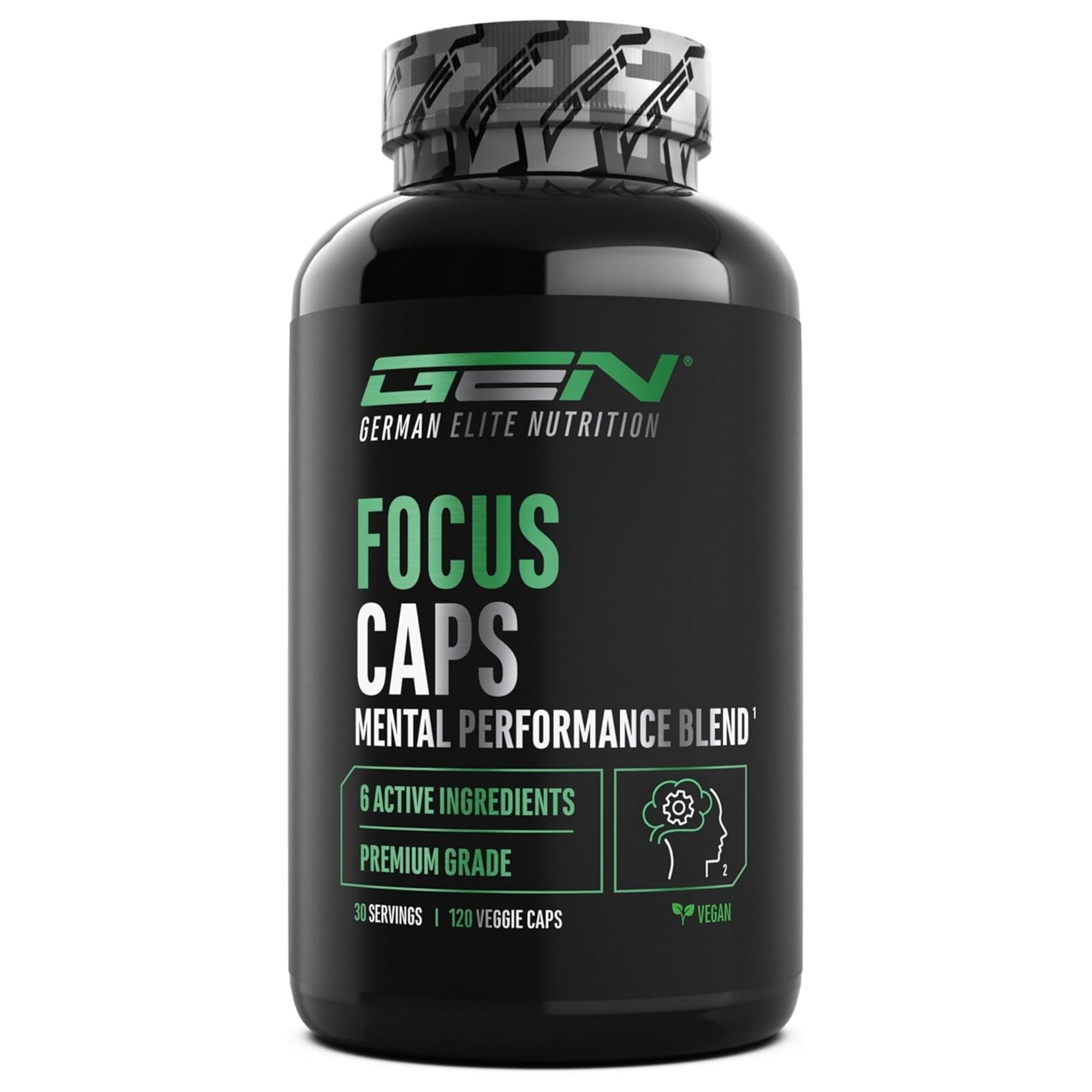 Focus Caps de German Elite Nutrition, pot de 120 gélules
