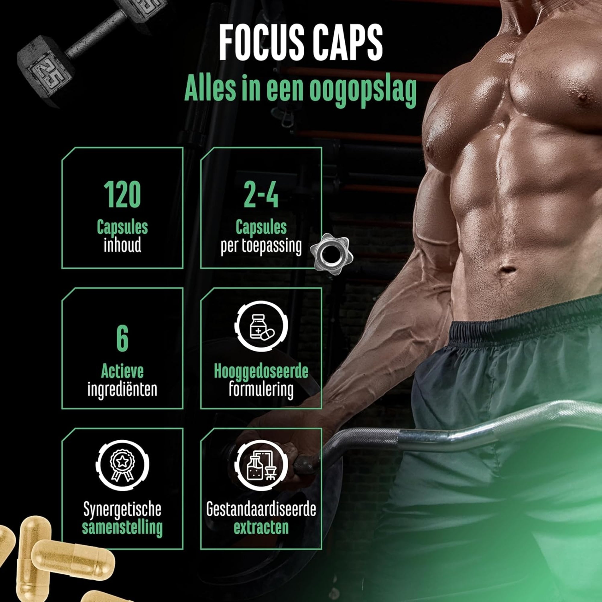 Focus Caps de German Elite Nutrition, visuel du produit
