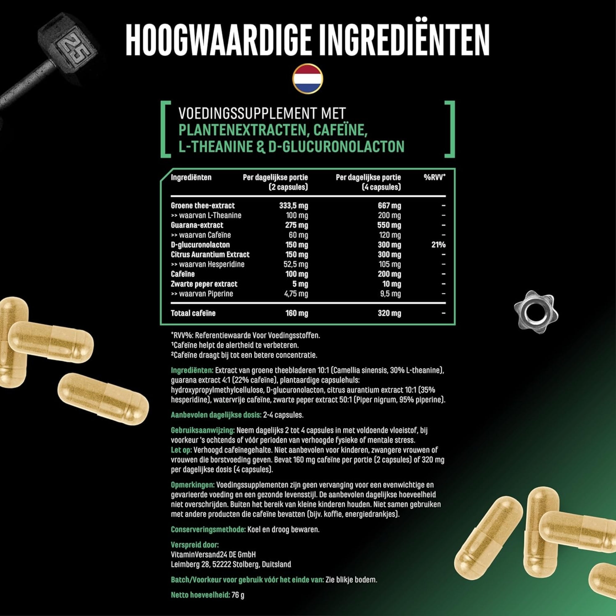 Focus Caps de German Elite Nutrition, visuel du produit