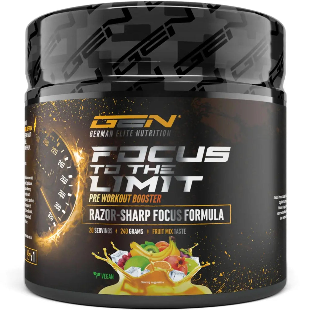 Pot de pré-entraînement Focus to the Limit de German Elite Nutrition, 240 g