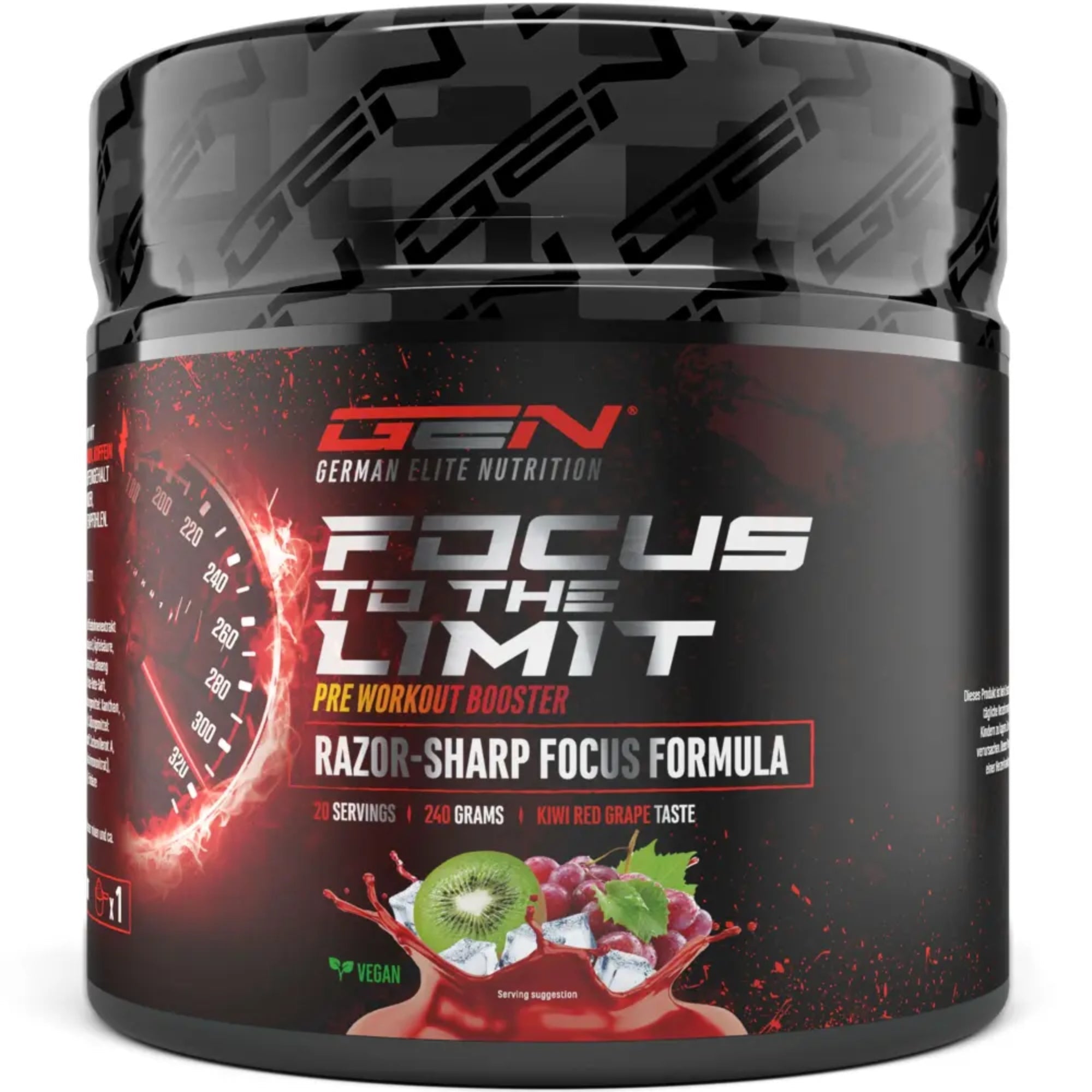 Pot de pré-entraînement Focus to the Limit de German Elite Nutrition