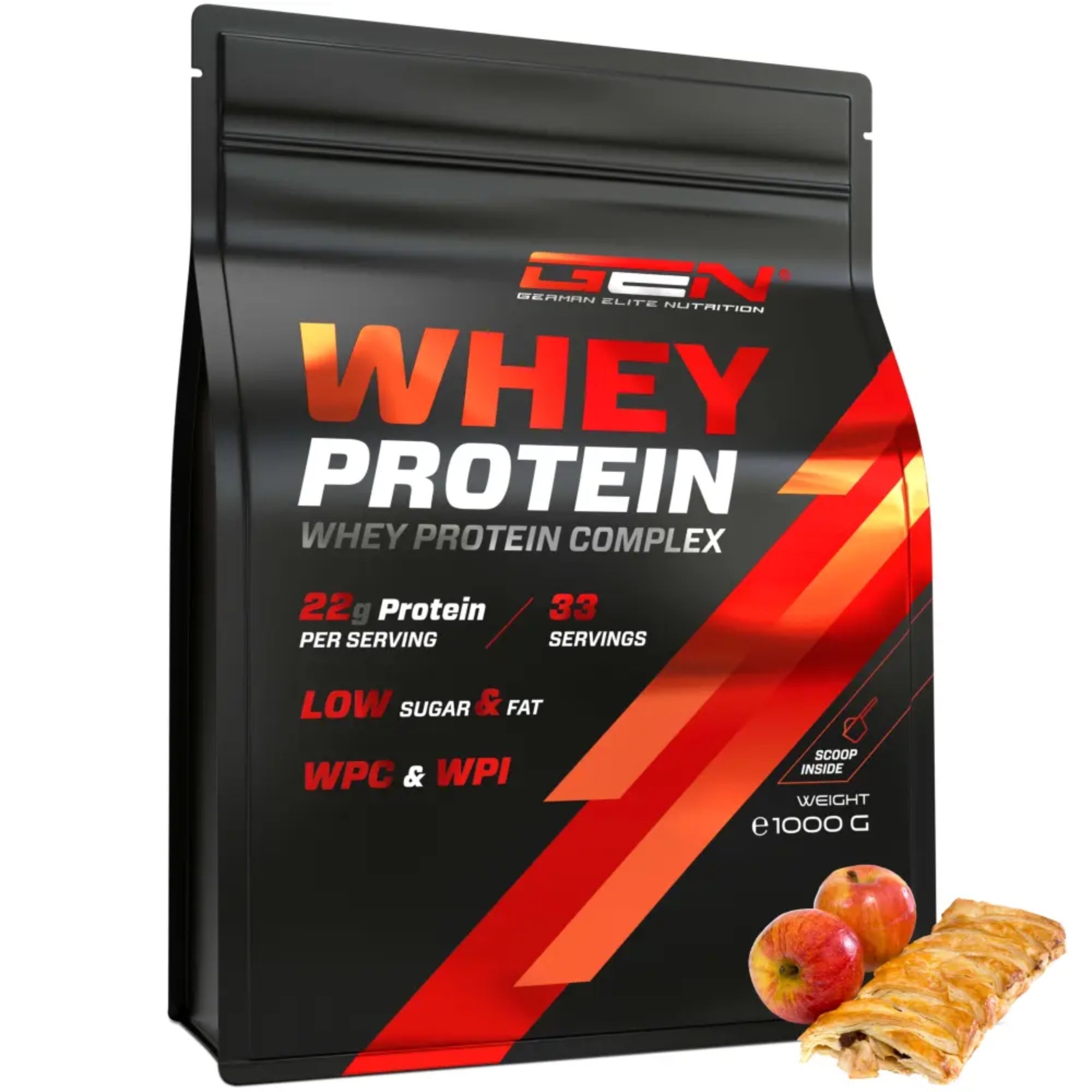 Whey Protein Complex de German Elite Nutrition, saveur strudel aux pommes