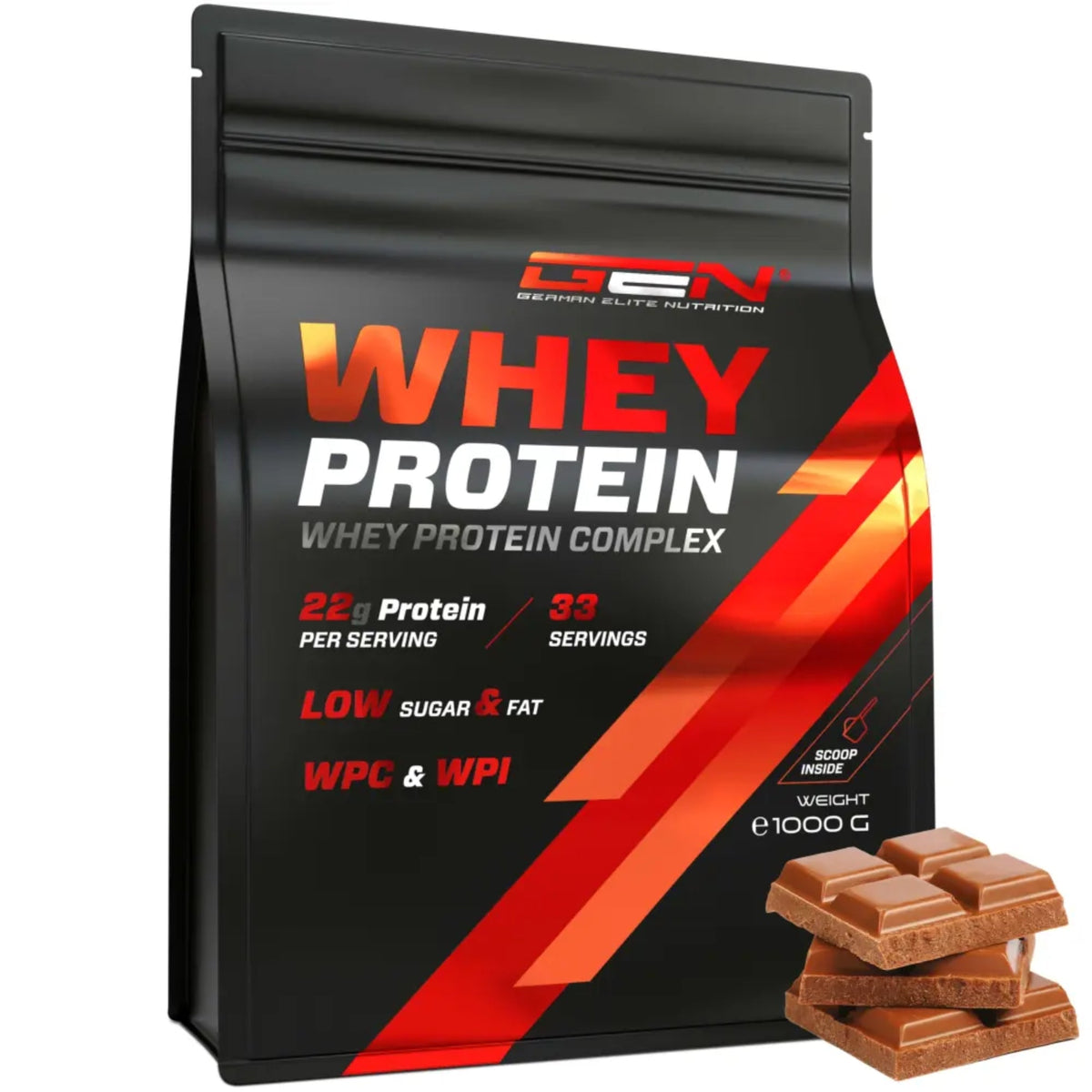 Whey Protein Complex de German Elite Nutrition, saveur chocolat