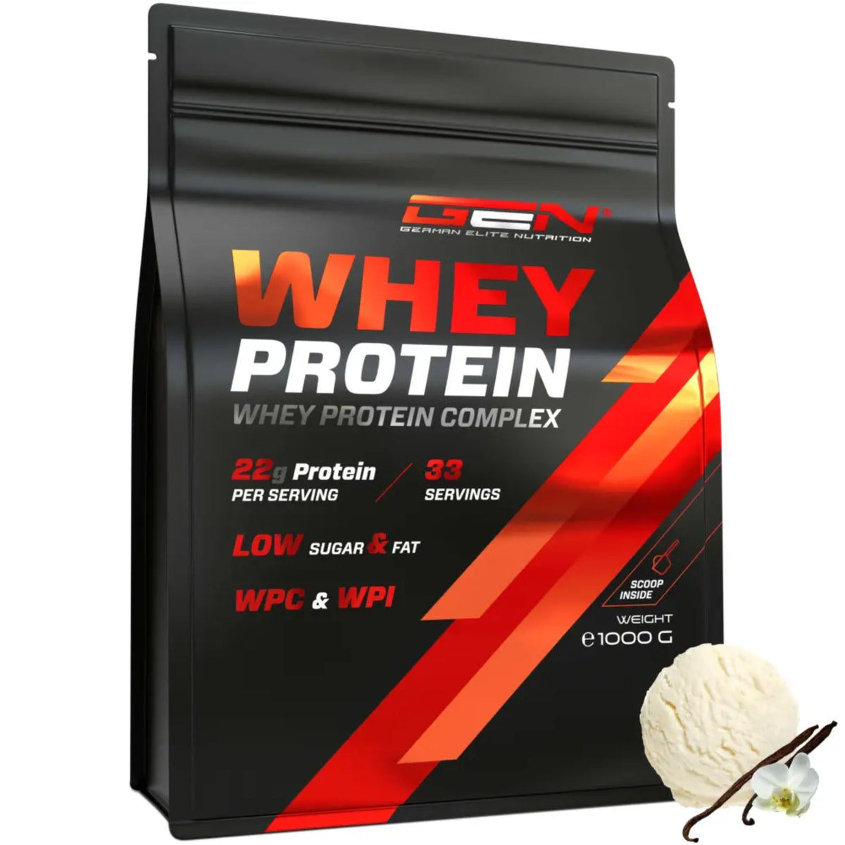Whey Protein Complex de German Elite Nutrition, saveur glace à la vanille