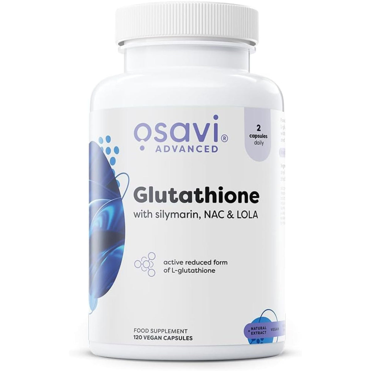 Osavi Glutathion avec Silymarine, NAC et LOLA - variante 120 gélules végétales, L-glutathion réduit #Contenu_120 gélules