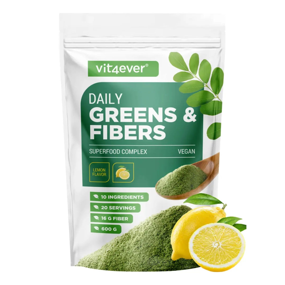 Vit4ever Daily Greens & Fibers Citron 600g - complément alimentaire | acheter en France