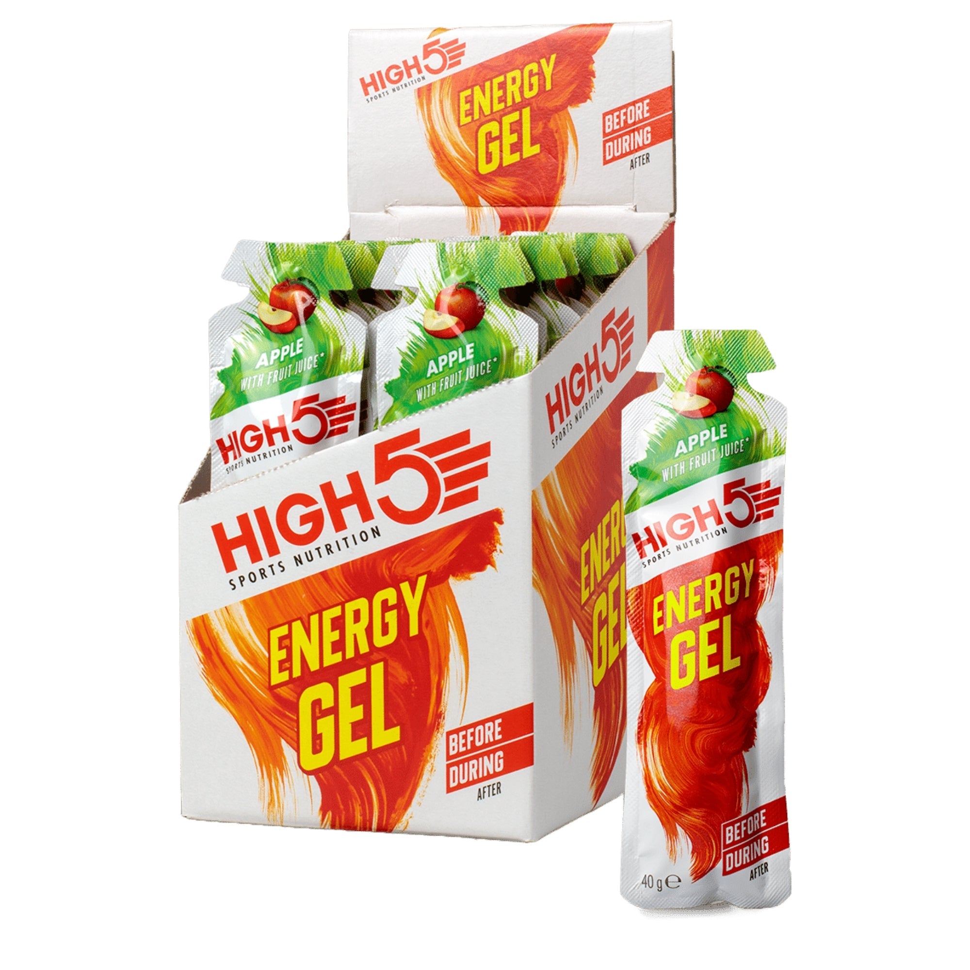 HIGH5 Energy Gel Apple | 20 x 40 g | 23 g de glucides par gel