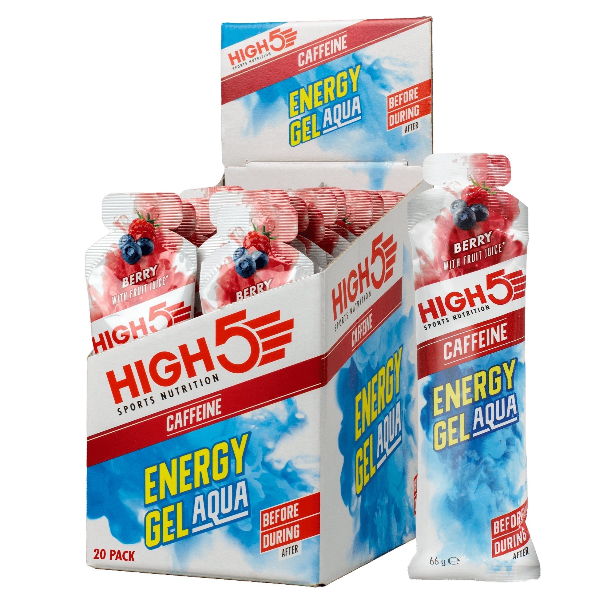 High5 Energy Gel Aqua Caffeine Berry | 30 mg de caféine