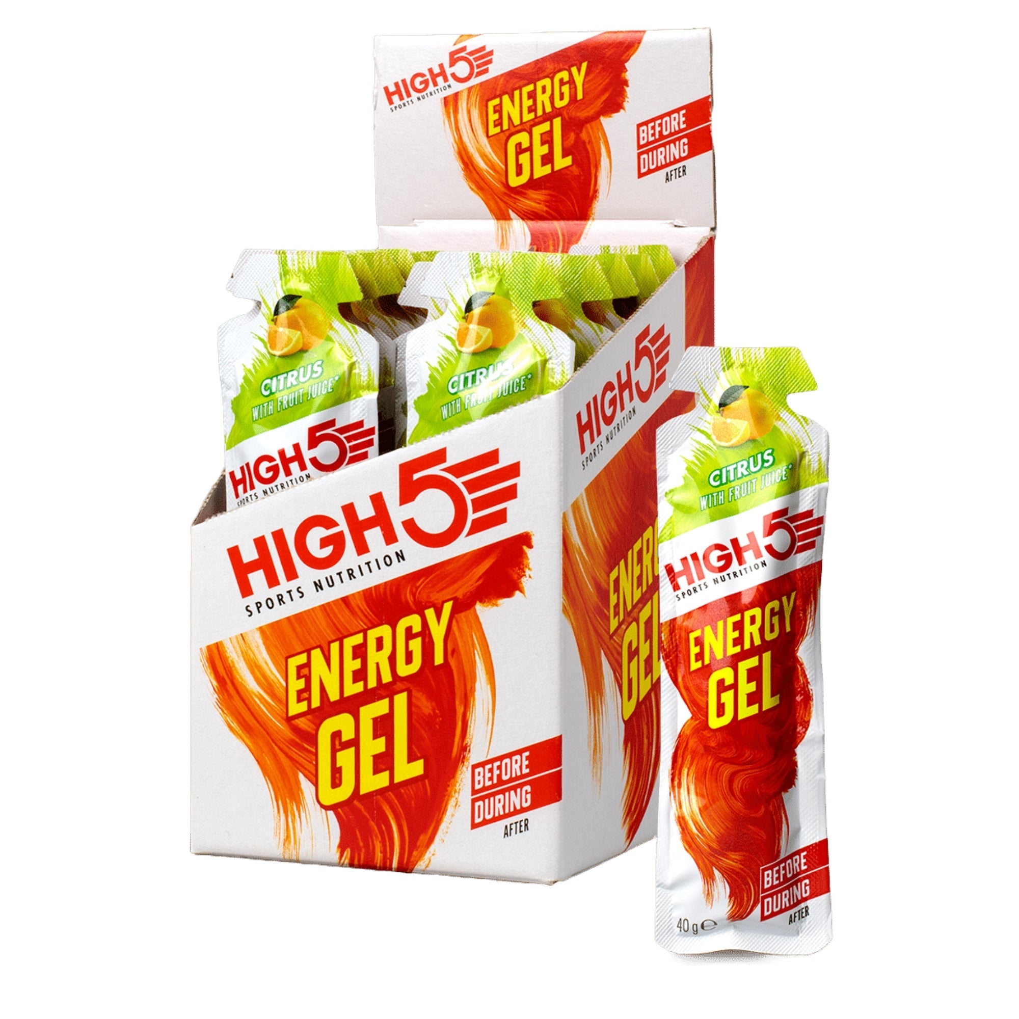 HIGH5 Energy Gel Citrus | 20 x 40 g | 23 g de glucides par gel