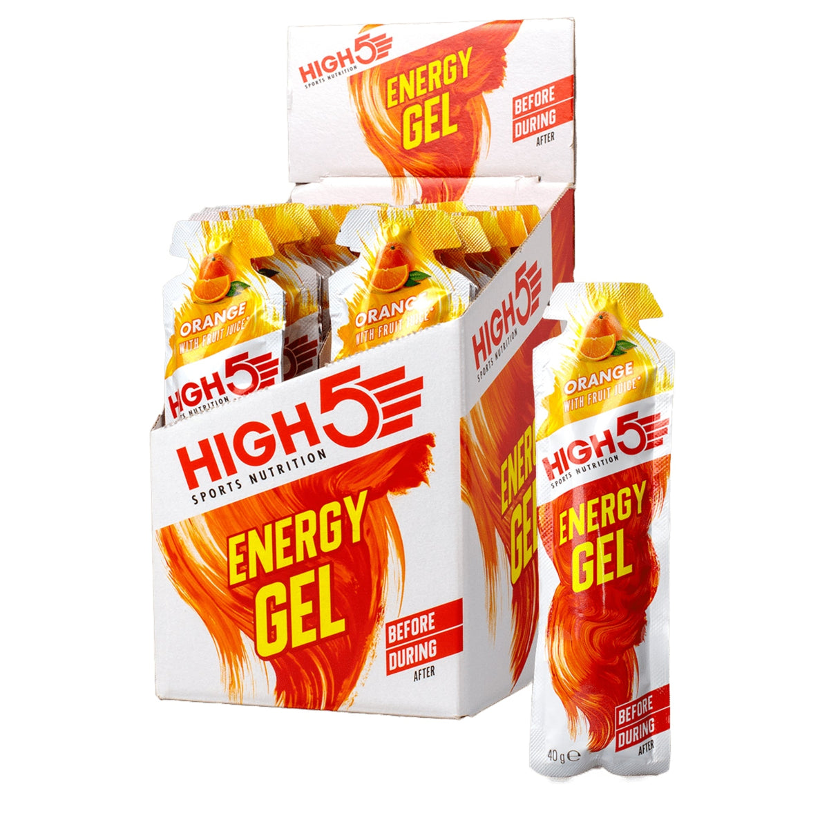 HIGH5 Energy Gel Orange | 20 x 40 g | 23 g de glucides par gel