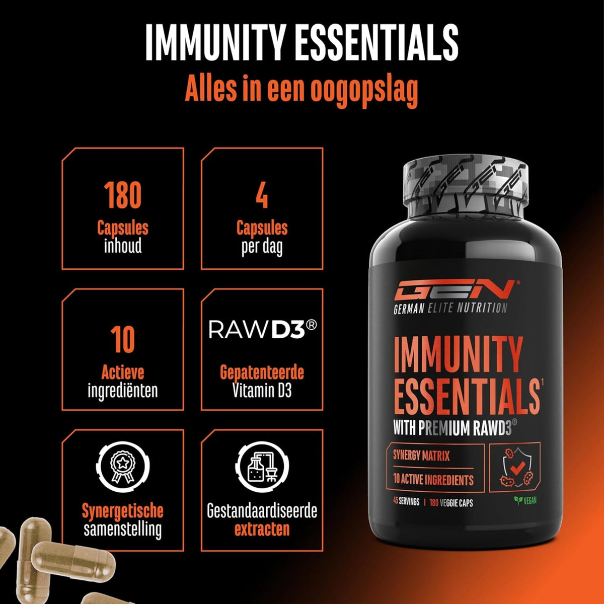 Immunity Essentials | 180 gélules | German Elite Nutrition