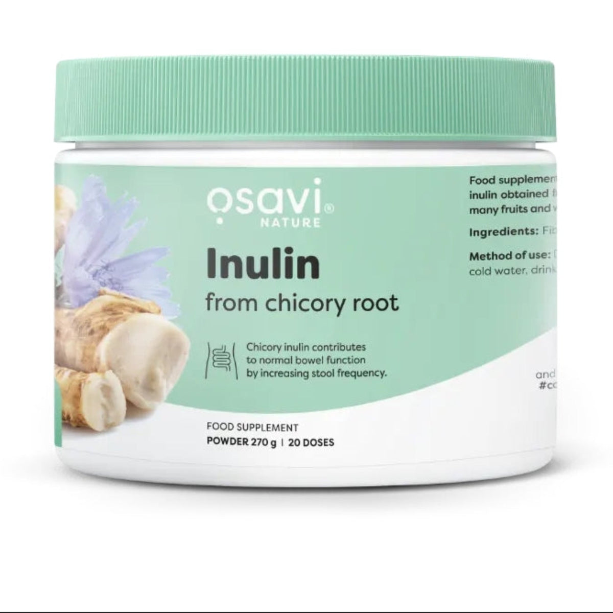 Osavi Inuline issue de racine de chicorée (Fibruline) - 270 grammes de poudre de fibres prébiotiques, 20 portions | acheter en France