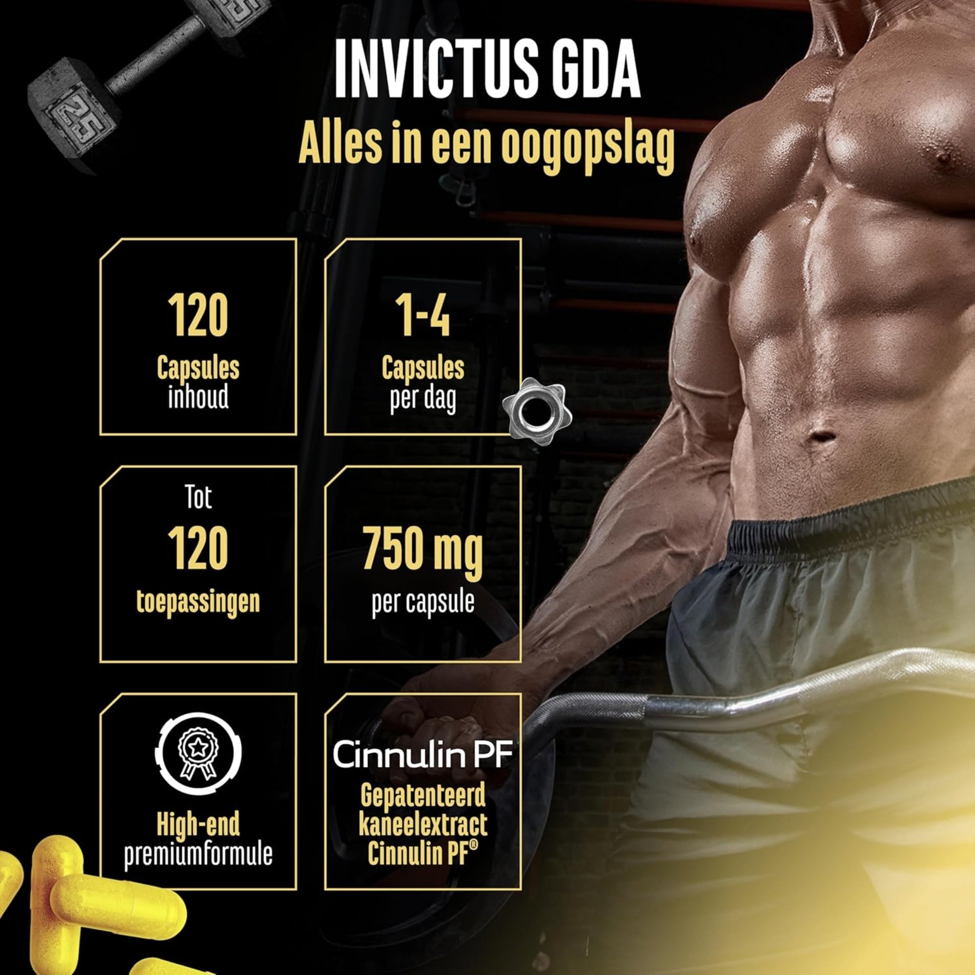 Invictus GDA (Formule Glucose) | 120 gélules | German Elite Nutrition