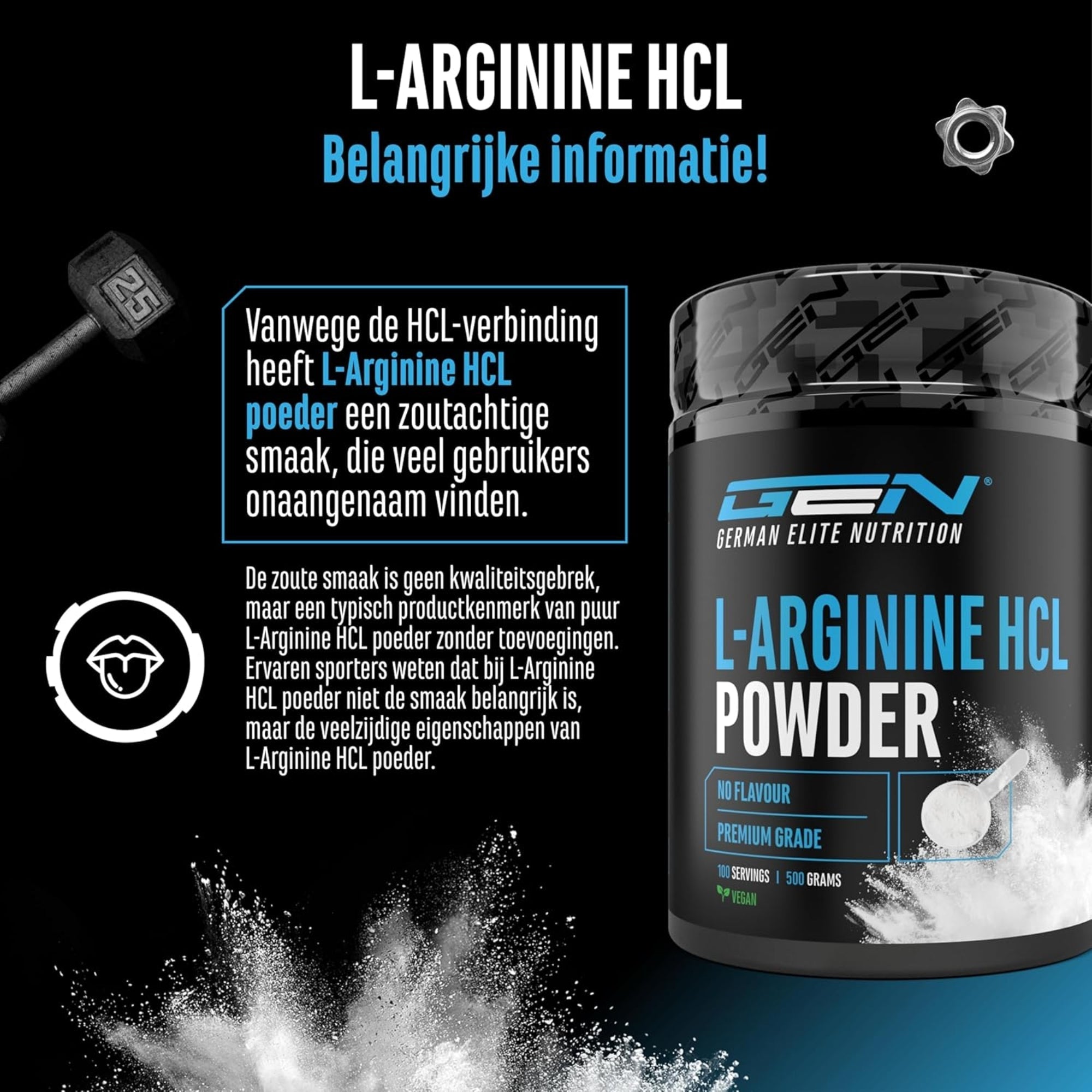 L-arginine HCL poudre GEN informations importantes