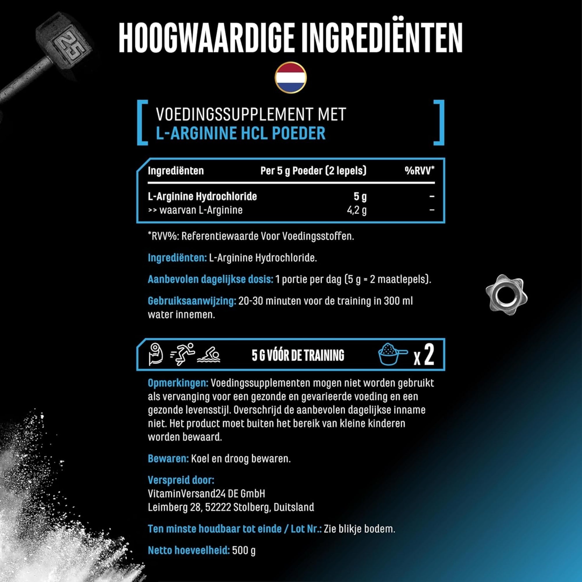 L-arginine HCL poudre étiquette GEN