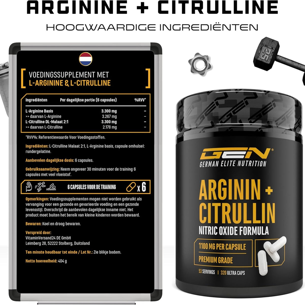 L-arginine et L-citrulline étiquette GEN