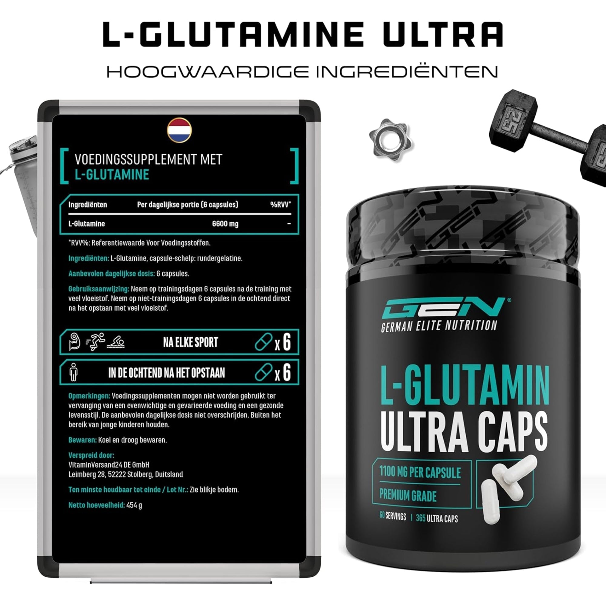 Étiquette L-glutamine ultra gélules GEN